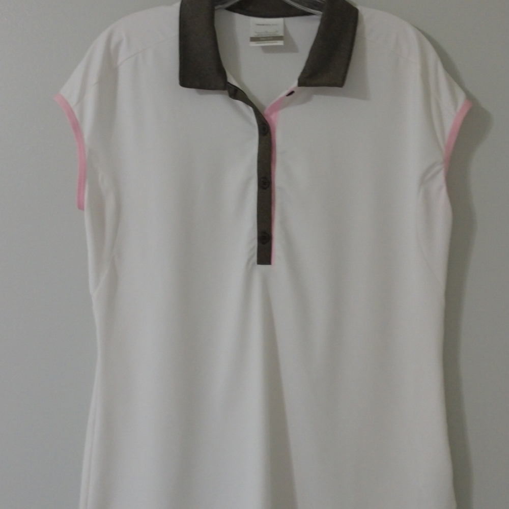 Nike Golf Dri-Fit Sleeveless Polo Top White Large